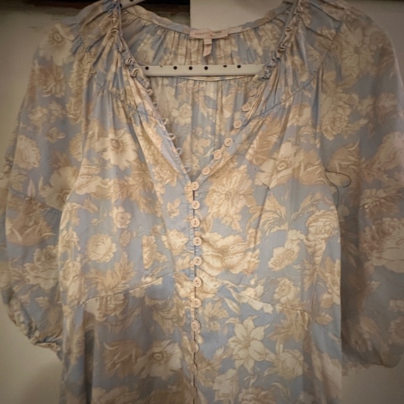 Rebecca Taylor Short Sleeve Satin Leaf Dress Size 2 - Picture 7 of 9